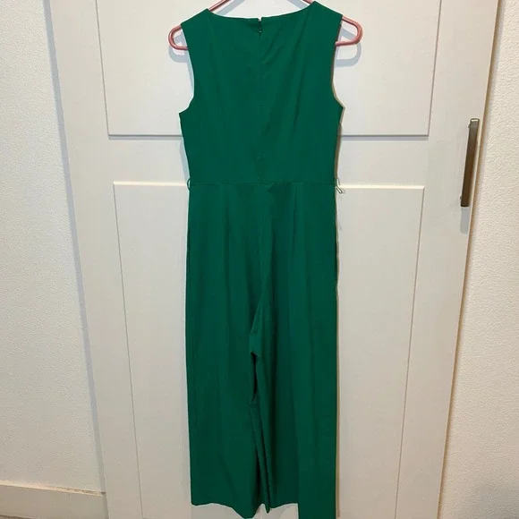 Calvin Klein Women's Green Sleeveless V-Neck Wide Leg Jumpsuit Size 4 Career - Picture 10 of 13
